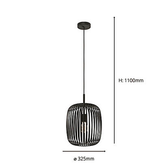 Ceiling Light Black Pendant Indoor IP20 Living Bedroom Contemporary 40W - Image 5