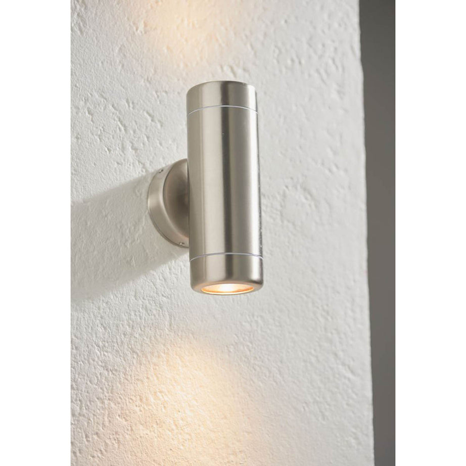 Barracuda Outdoor Wall Light Up & Down Sconce Brushed Stainless Steel Patio - Image 1
