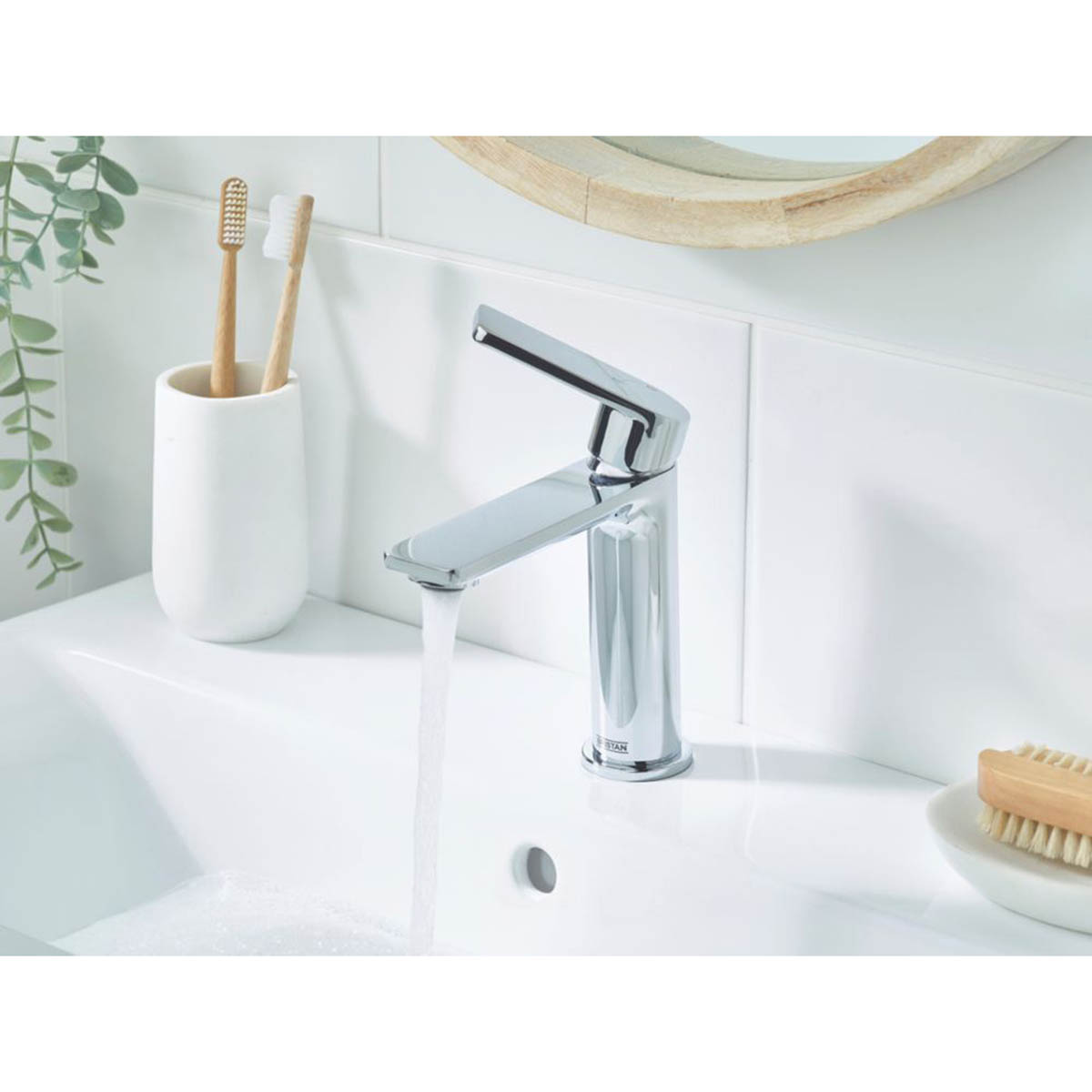 Bristan Bathroom Basin Tap Mono Mixer Chrome Single Lever Clicker Waste Faucet - Image 3
