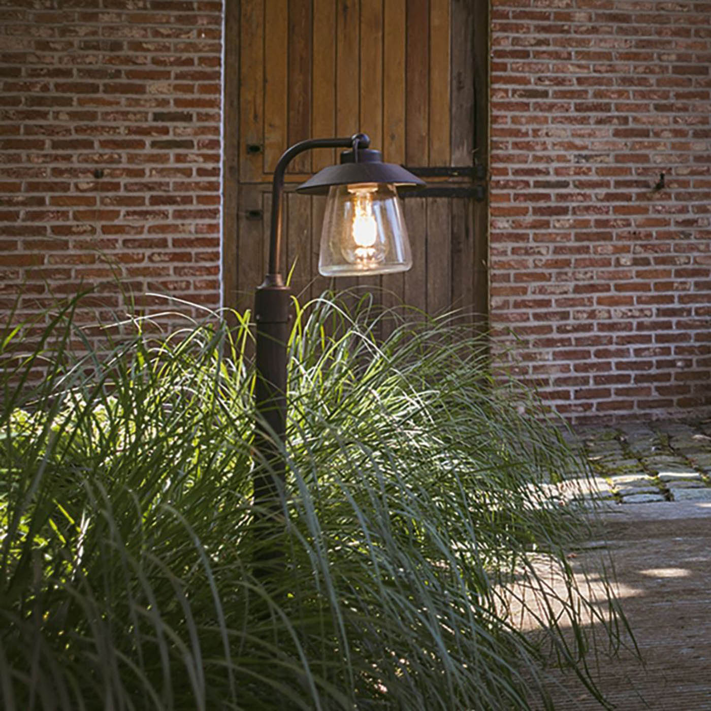 Lutec Cate 945mm Outdoor Post Light Black Rust - Image 1