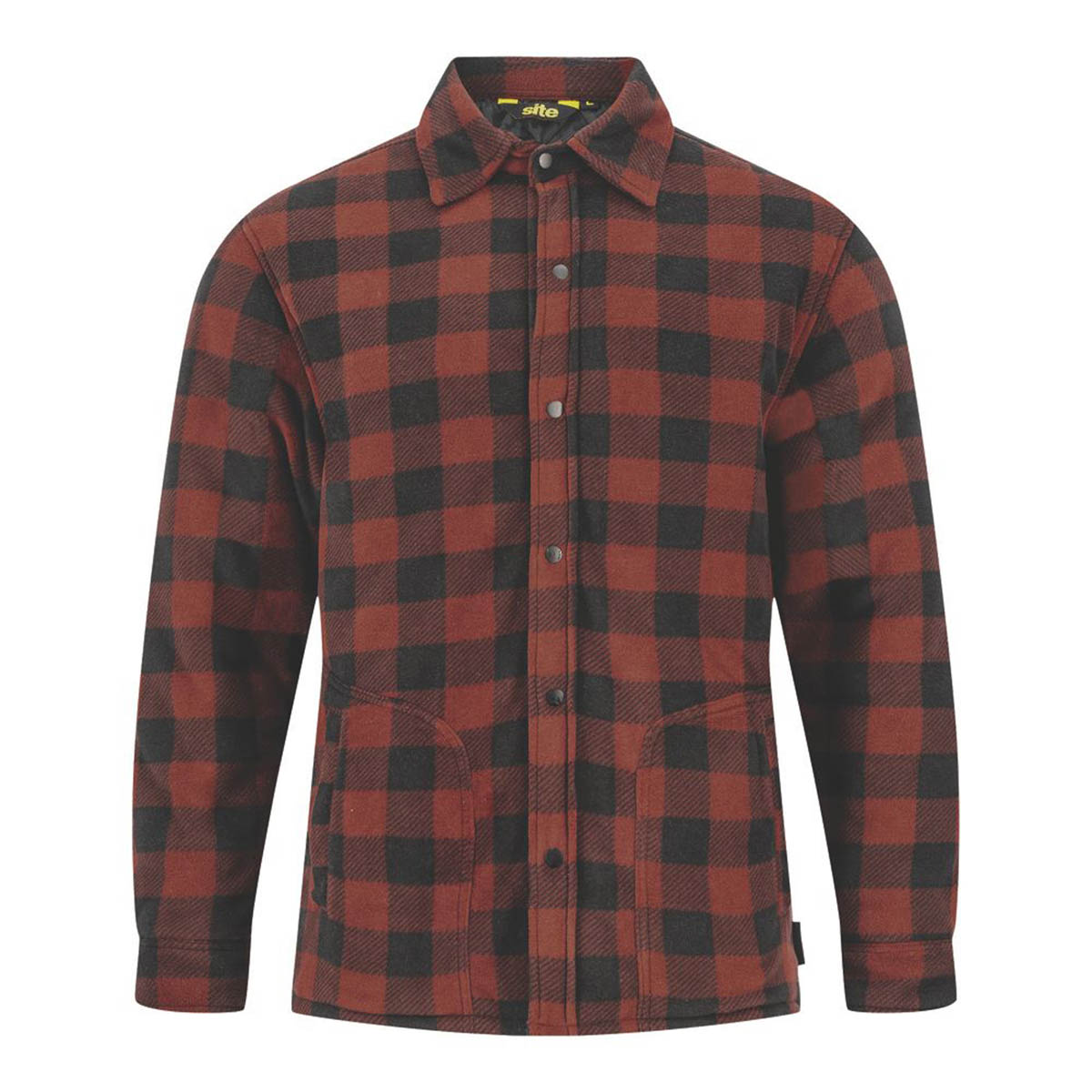 Site Mens Shirt Jacket Fleece Lined 2 Pockets Red Black X Large 52" Chest - Image 2