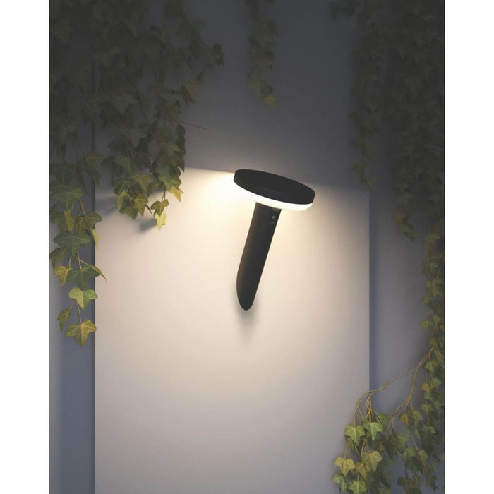 4lite Antheia Outdoor LED Solar Slanted Wall Light With PIR Sensor Black 270lm - Image 5