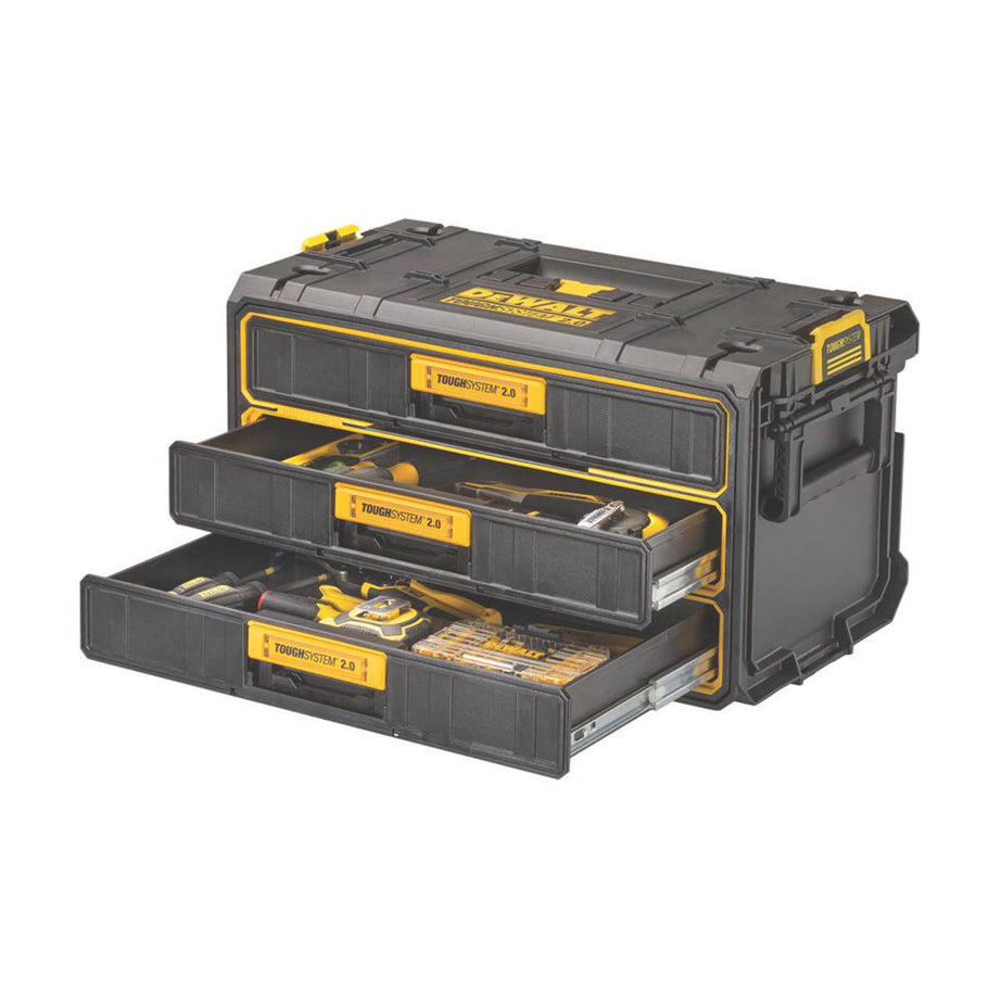 DeWalt Drawer Unit ToughSystem2.0 Triple Toolbox Black Storage Stackable13" - Image 2