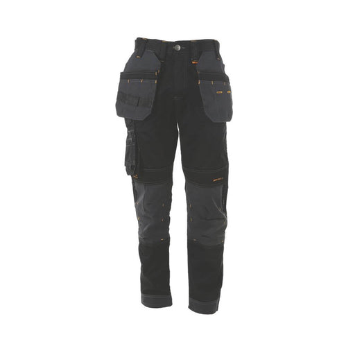 DeWalt Work Trousers Mens Regular Fit Black Grey Stretch Multi Pockets 38"W 31"L - Image 1