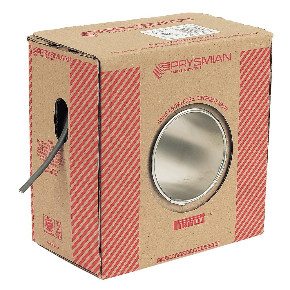 Prysmian Cable 2-Core Twin Earth 1mm x 100m Drum Brown&Blue&Bare Earth Grey - Image 2