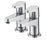 Basin Taps Pair Bathroom Chrome Contemporary Design Deck Mounted hot And Cold - Image 4