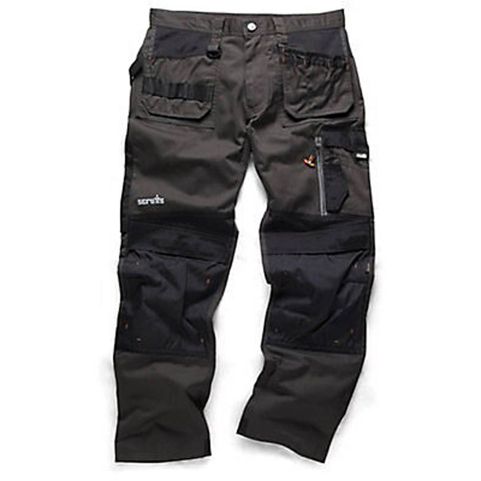 Scruffs Men Trousers Graphite 5 Pockets Reinforced Knees Straight Leg W30" L31" - Image 1