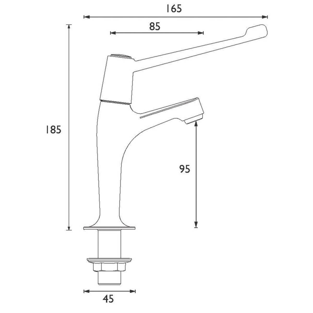 Bristan Kitchen Pillar Taps Single Lever Chrome 1/4 Turn Modern Hot Cold Pair - Image 2
