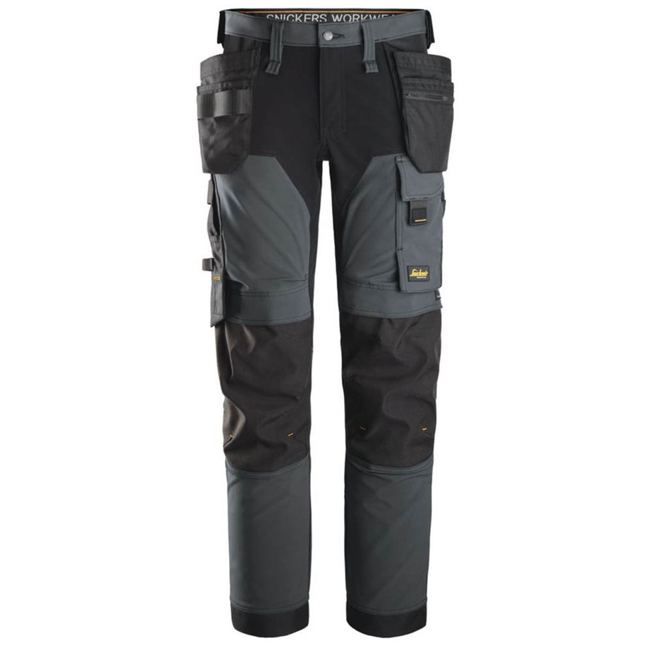 Snickers Work Trousers Mens Slim Fit Grey Stretch Multi Pockets 38"W 32"L - Image 1