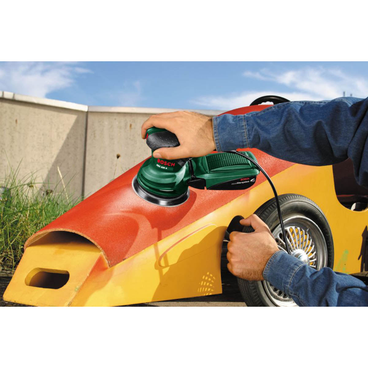 Bosch Orbital Sander Electric PEX220A Ergonomic Soft Grip Lightweight 220W - Image 6