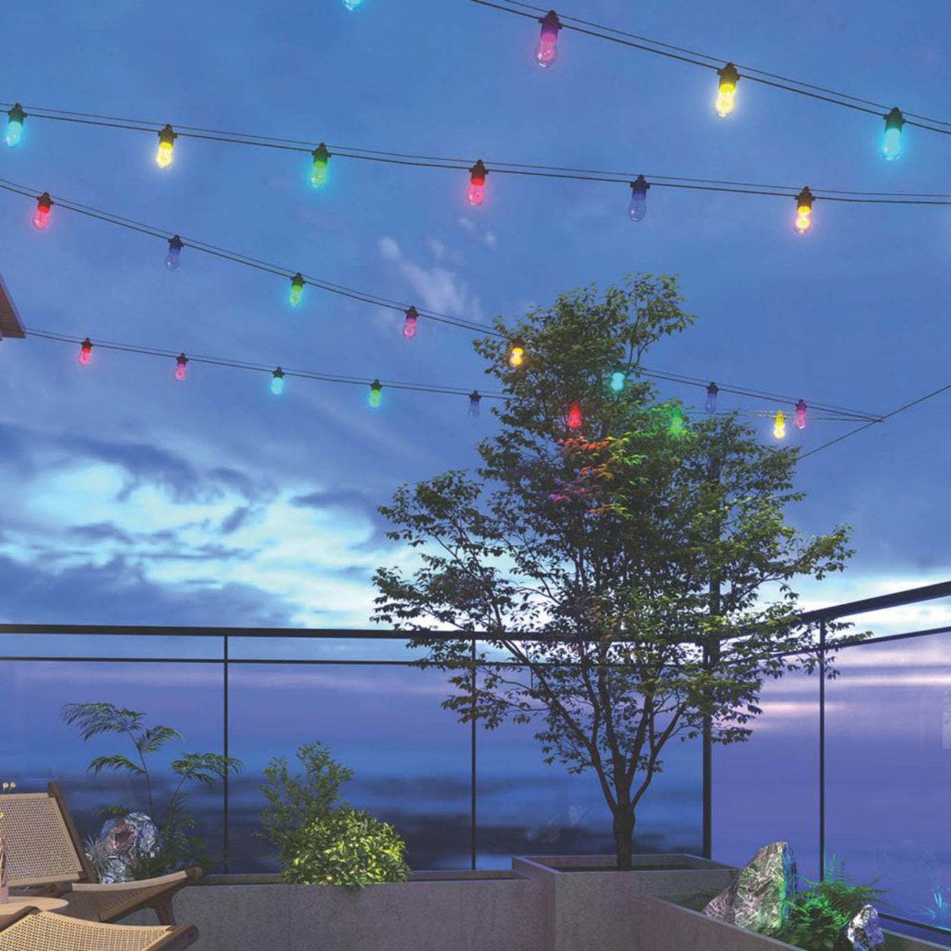 Calex  10m Outdoor LED Colour Changing Festoon Lights 13.9W 50lm - Image 3