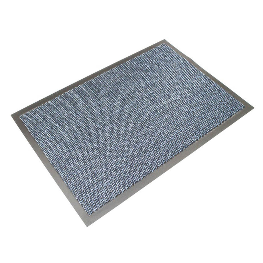 COBA Europe Entrance Mat Plush Rubber Black Blue Slip Stain Resistant 0.9 x 0.6m - Image 1