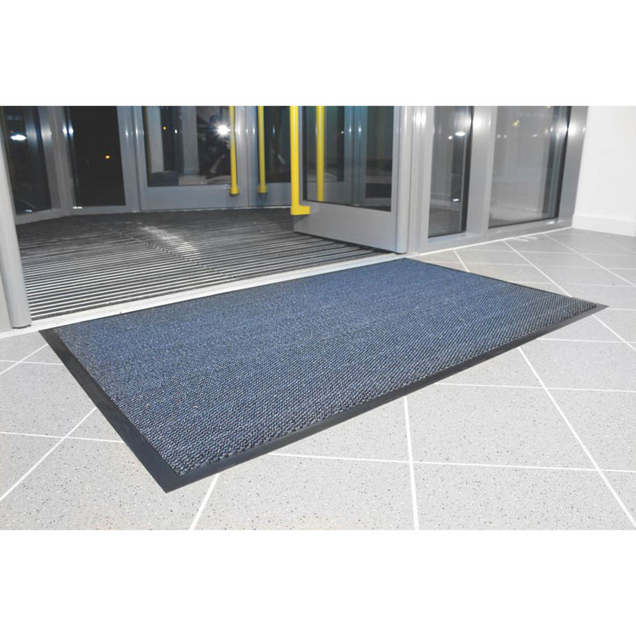 COBA Europe Entrance Mat Plush Rubber Black Blue Slip Stain Resistant 0.9 x 0.6m - Image 4