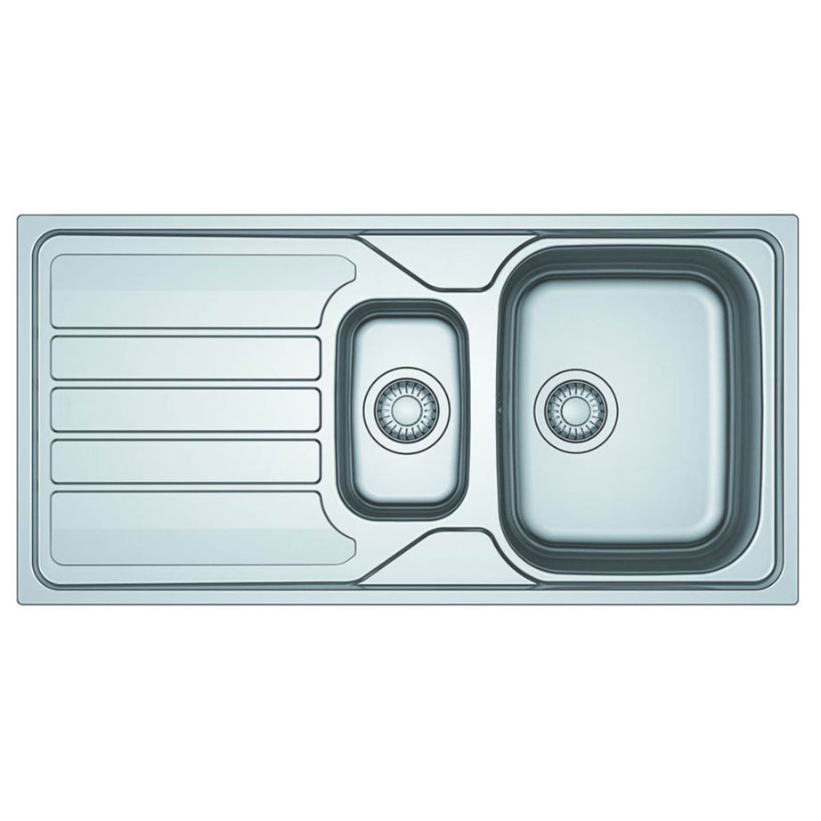 Franke Kitchen Sink Inset 1.5 Bowl Stainless Steel Reversible Drainer 1000x500mm - Image 1