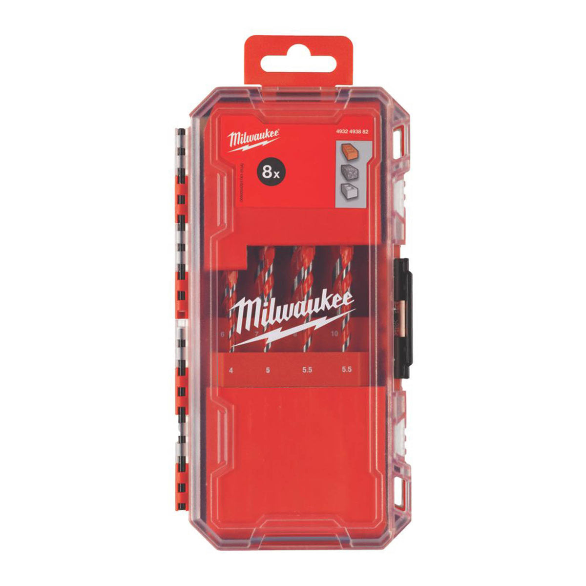 Milwaukee  Round Shank Multi-Material Hammer Drill Bit Set 8 Pieces - Image 2