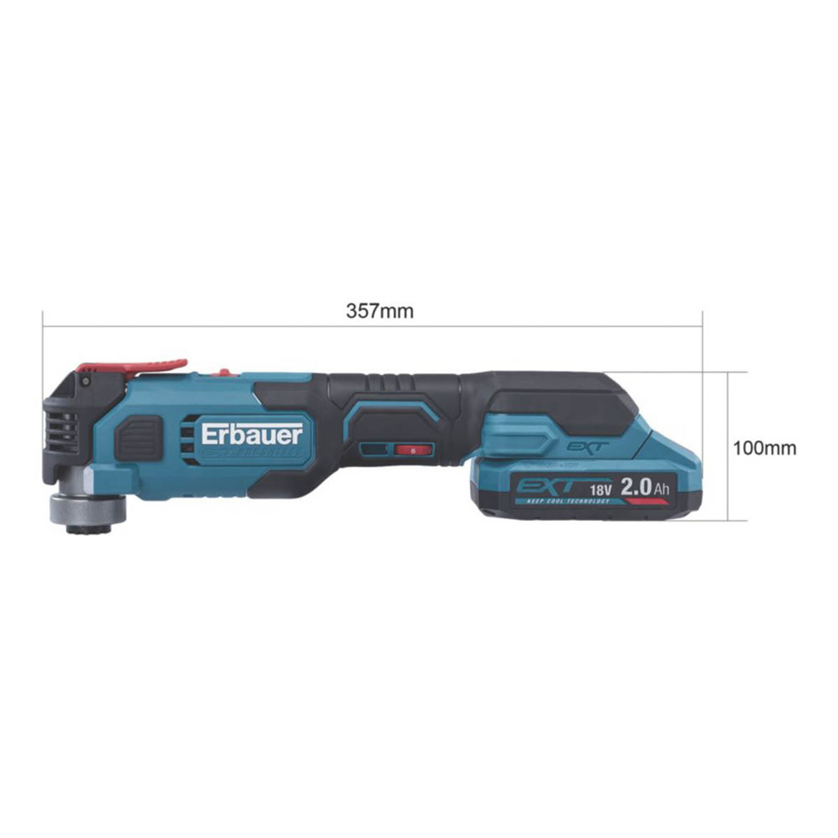 Erbauer Multi-Tool Cordless ERI1080MLT Brushless 18V 1 x 2.0Ah Li-Ion EXT - Image 4
