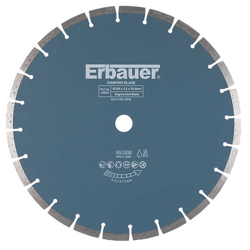 Erbauer Diamond Cutting Blade Segmented Concrete Stone Wet Dry Use Fine Grit - Image 1