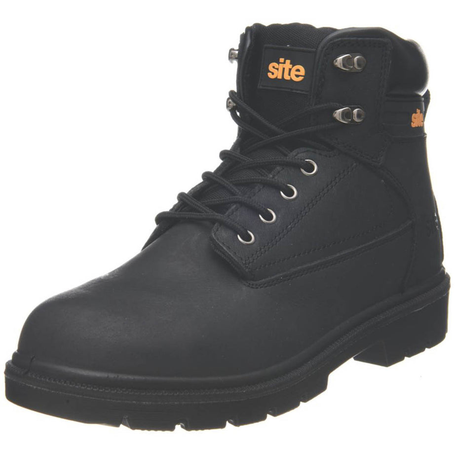 Site Safety Boots Leather Black Wide Fit Steel Toe Cap Lightweight Size 11 - Image 6