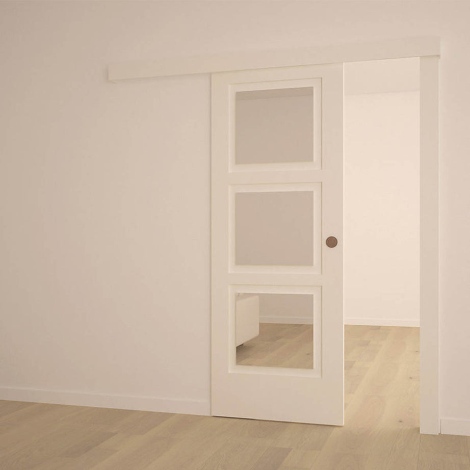 Sliding Door Track Rail System Kit Hardware Durable Top Hung Silver 147.3cm - Image 3