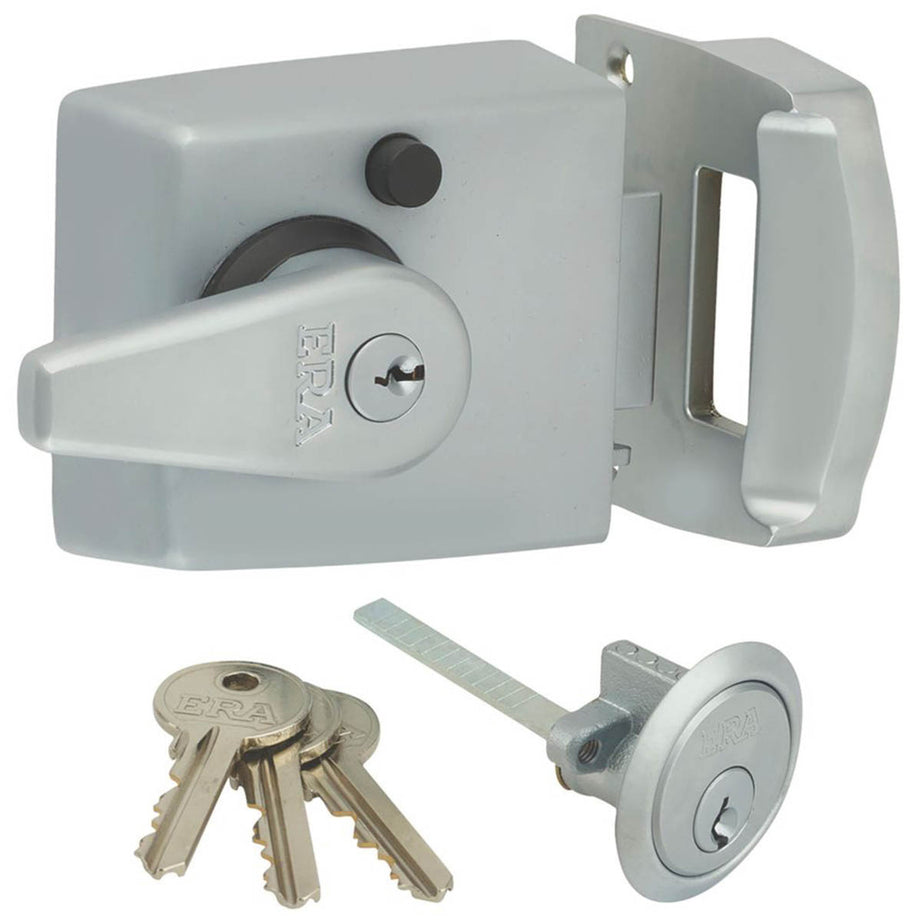 ERA Night Latch Double Locking Satin Chrome 3 Keys 60mm Backset Classic - Image 2