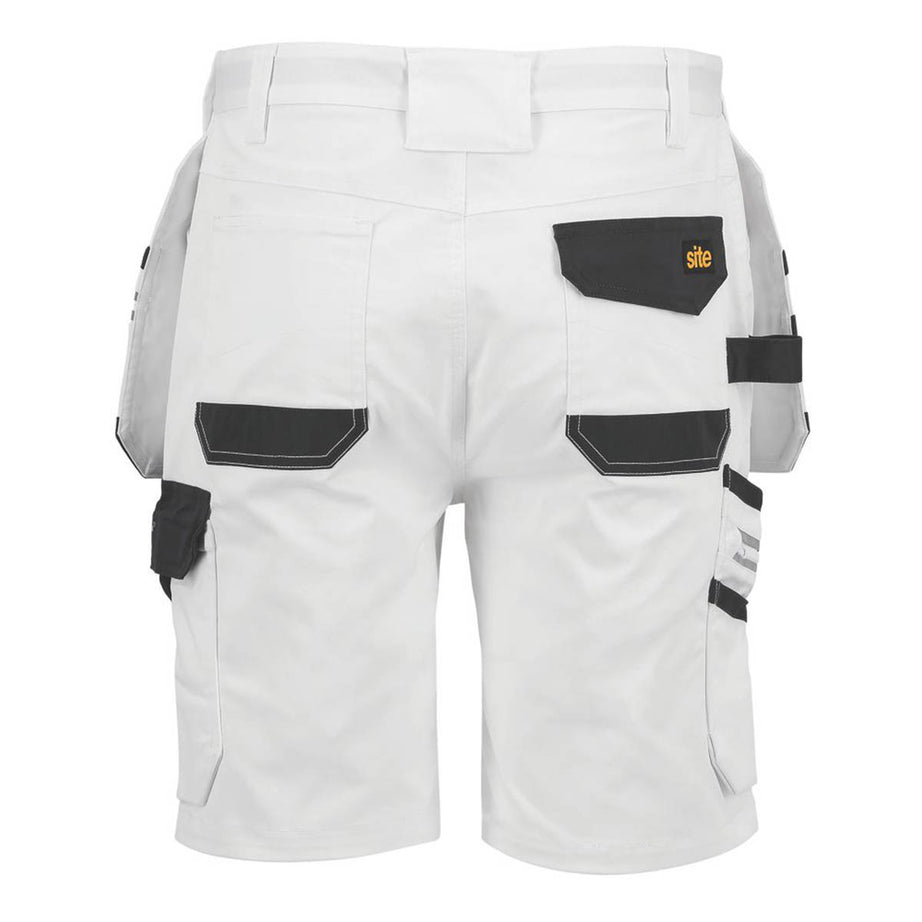 Site Mens Work Shorts Cargo White Grey Breathable Multi Pockets Holster 34" W - Image 3