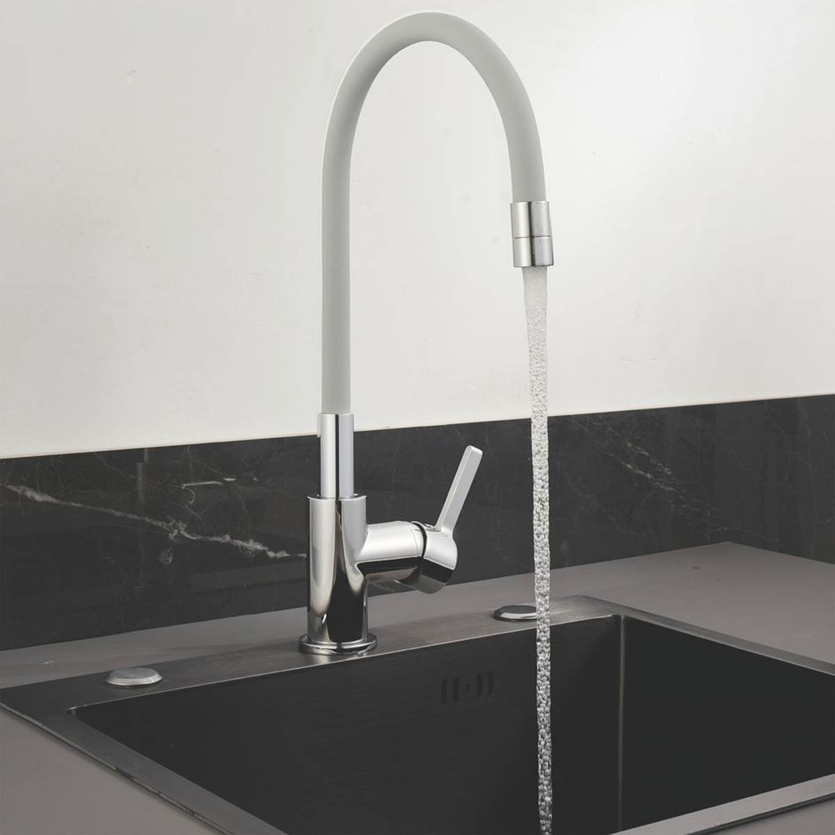 Kitchen Tap Mono Mixer Chrome Pull Out Single Lever Swivel Spout Modern Faucet - Image 3