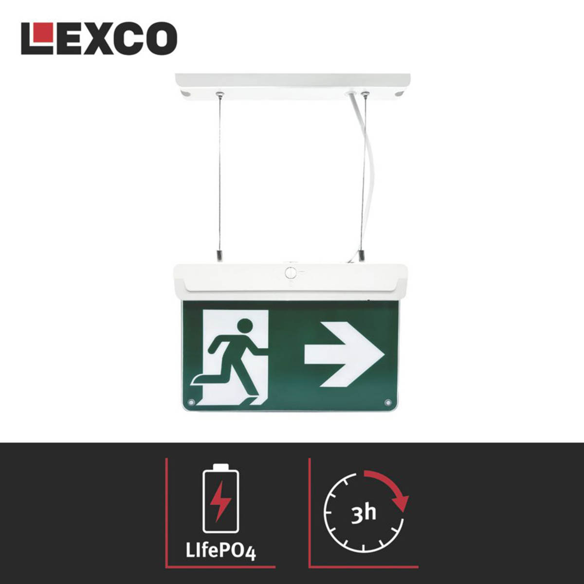 Lexco Emergency LED Exit Light 20lm Daylight Up Down Left Right Arrow 2.2W - Image 4