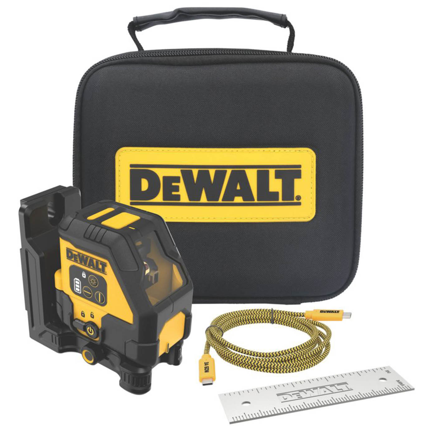 DEWALT DCLE14201RB-XJ Red Self-Levelling Cross-Line USB Laser - Image 1