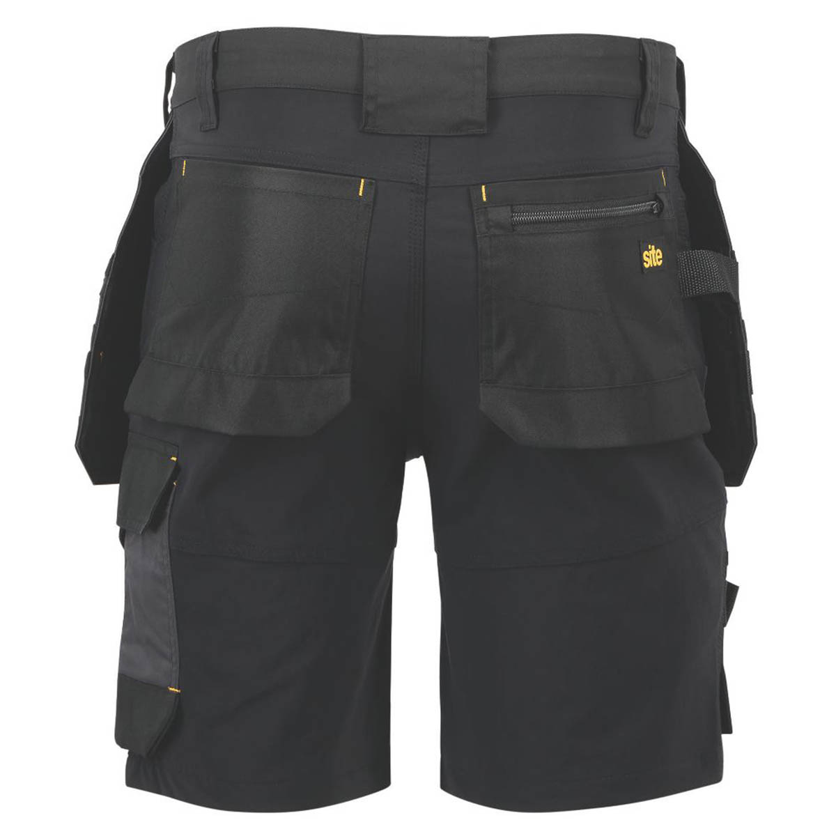 Site Mens Work Shorts Brochman Black Grey Holster Pockets Slim Fit 30" W - Image 3