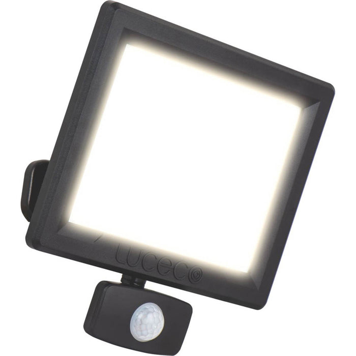 Luceco Essence Outdoor LED Floodlight with Ball Joint With PIR Sensor Black 50W 6000lm - Image 2