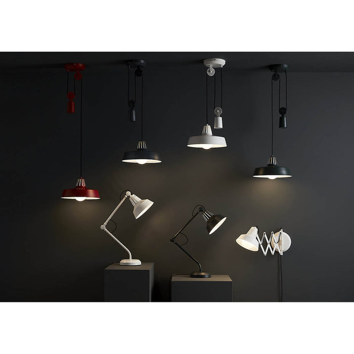 Pendant Ceiling Light Matt Black Metal Modern Pull Cord Adjustable (Dia)300mm - Image 4