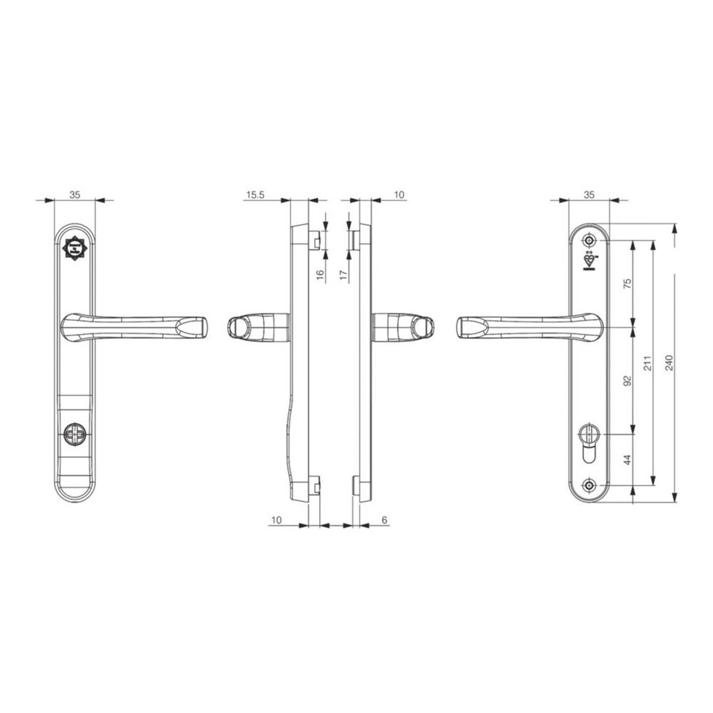 Smith And Locke Door Handles Pair Satin Nickel Euro Profile Internal External - Image 3