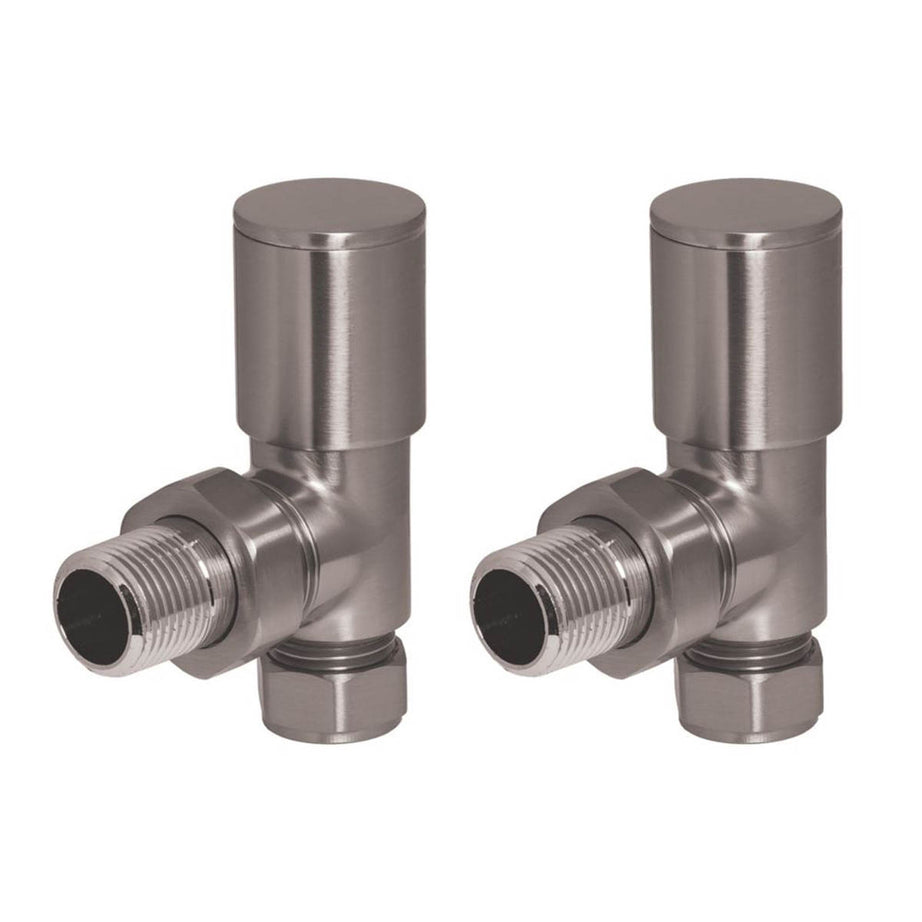 Towelrads Designer Radiator Valves Angled Manual Chrome 15mm x 1/2" 2 Pack - Image 1