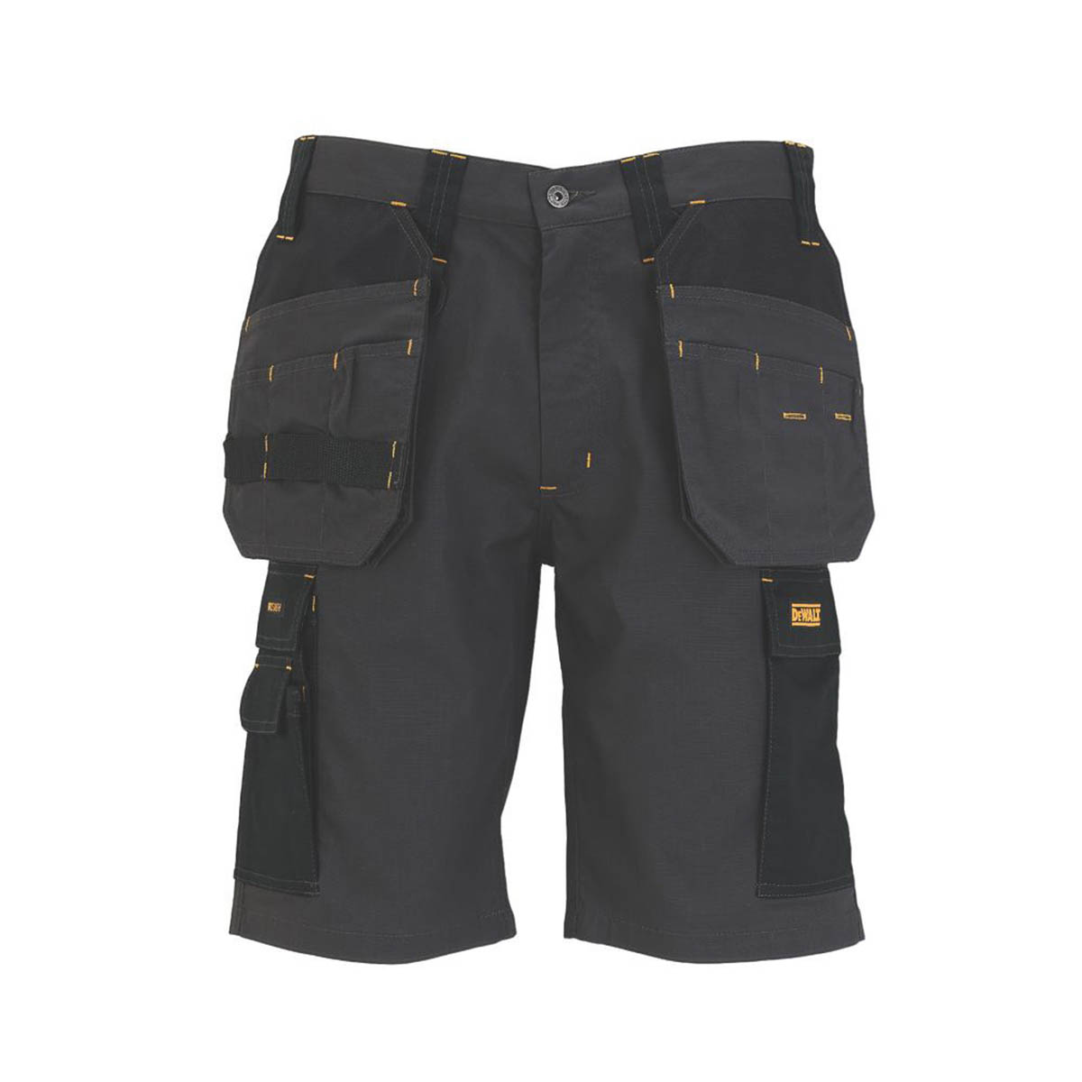 DEWALT Mens Work Shorts Valdez Grey Black Holster Pockets Breathable 40" W - Image 1