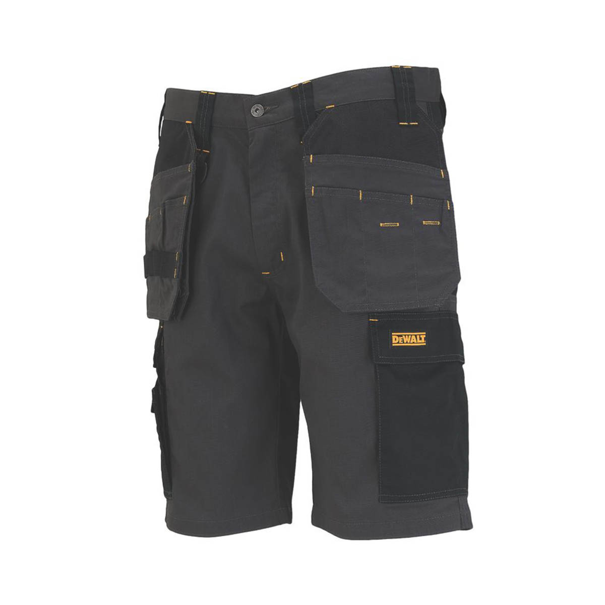 DEWALT Mens Work Shorts Valdez Grey Black Holster Pockets Breathable 40" W - Image 3