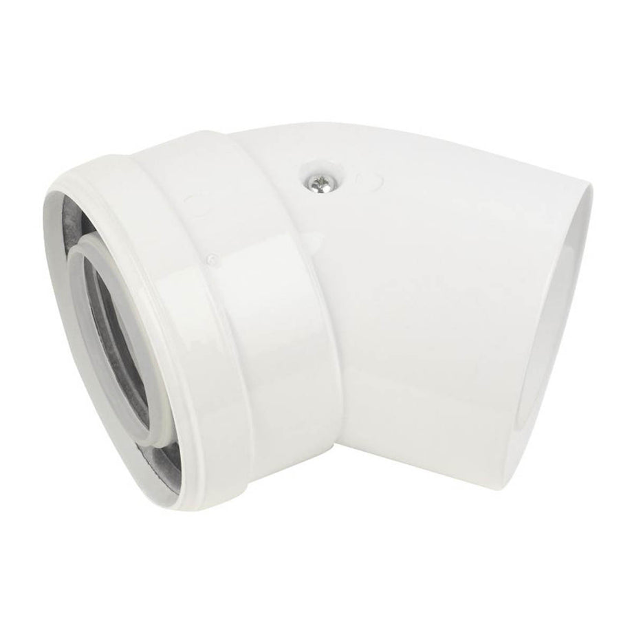 Baxi Boiler Flue Bend 135° Angle 100 mm Multifit White Plumbing Accessories - Image 2