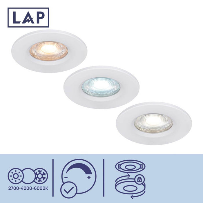 LAP Downlights Integrated LED Variable White Plastic White Dimmable 10 Pack - Image 3