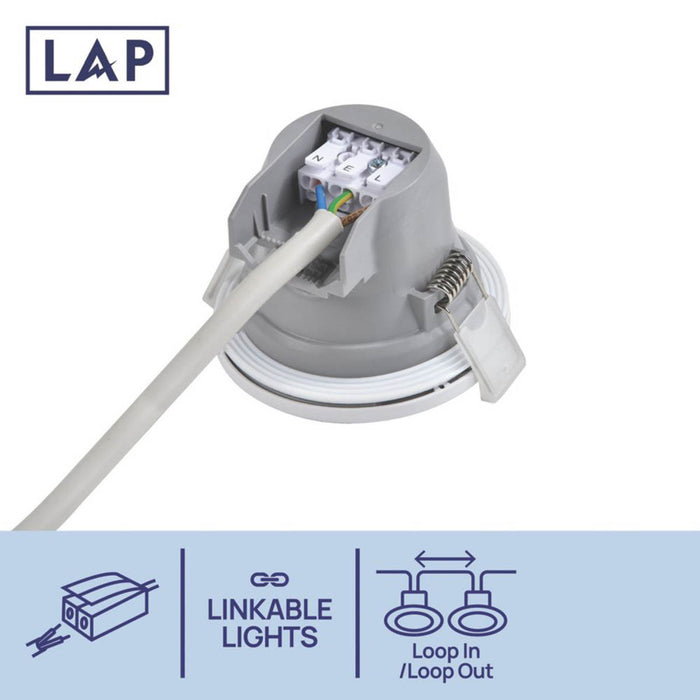 LAP Downlights Integrated LED Variable White Plastic White Dimmable 10 Pack - Image 4