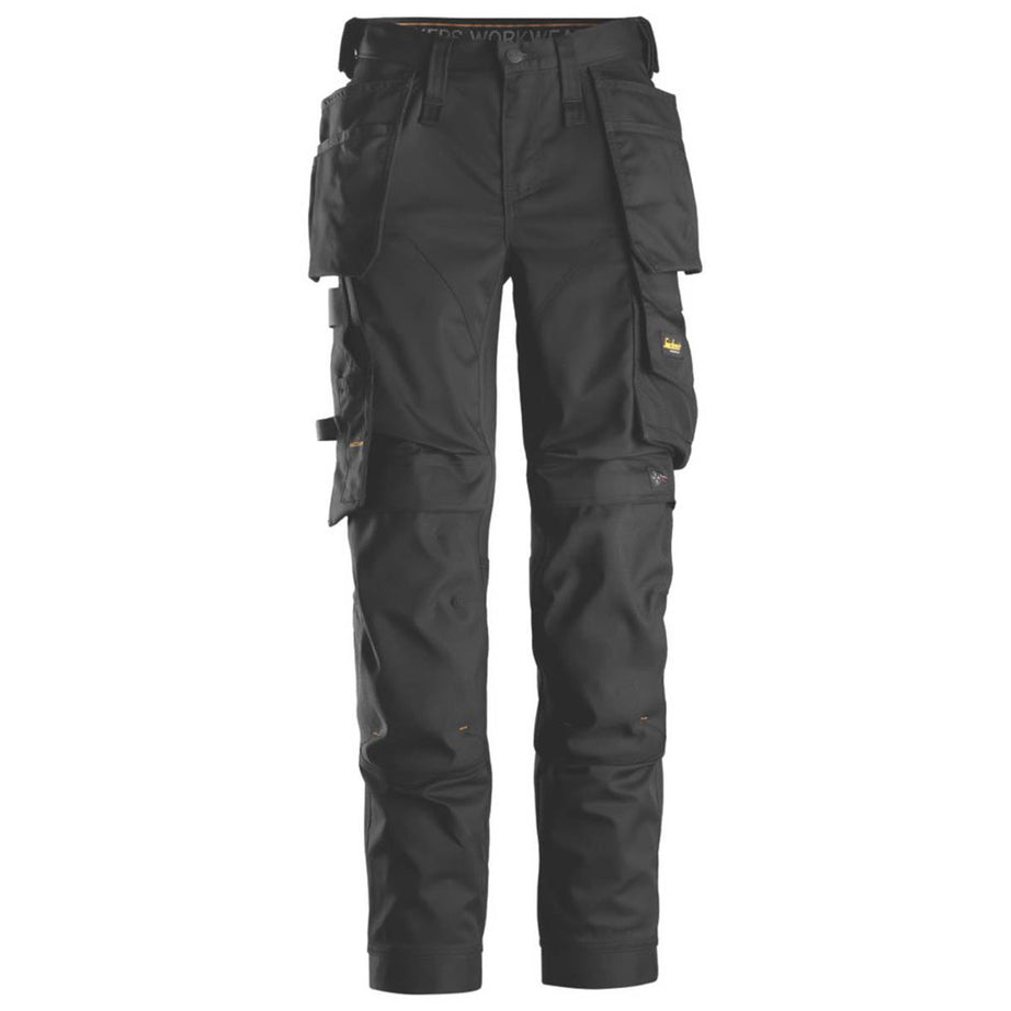 Snickers Work Trousers Womens Slim Fit Black Stretch Multi Pockets Size 18 31"L - Image 1