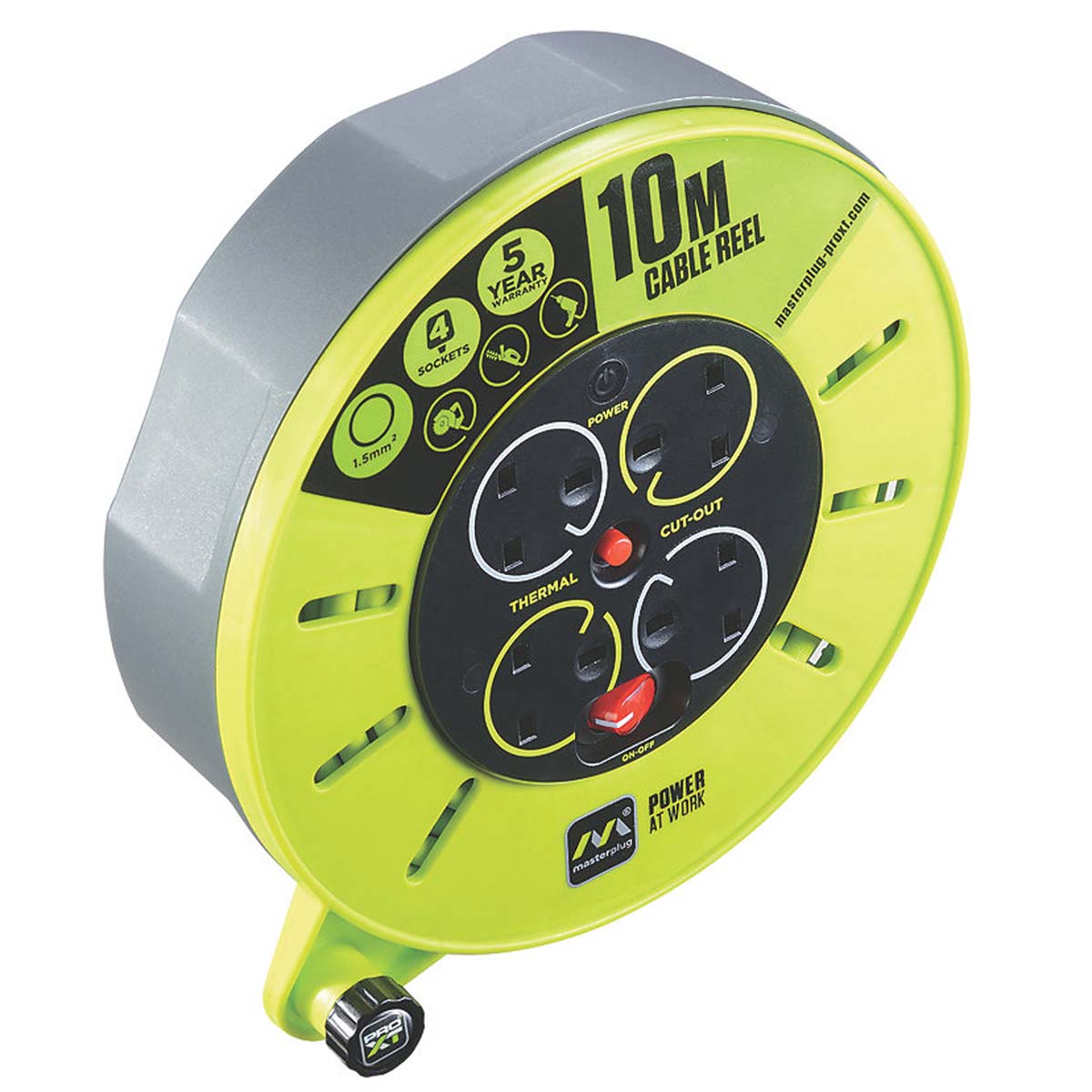 PRO XT Cassette Reel 4-Gang 10m CMU10134SL-XD 3-Core 13A 240V Heavy Duty - Image 7