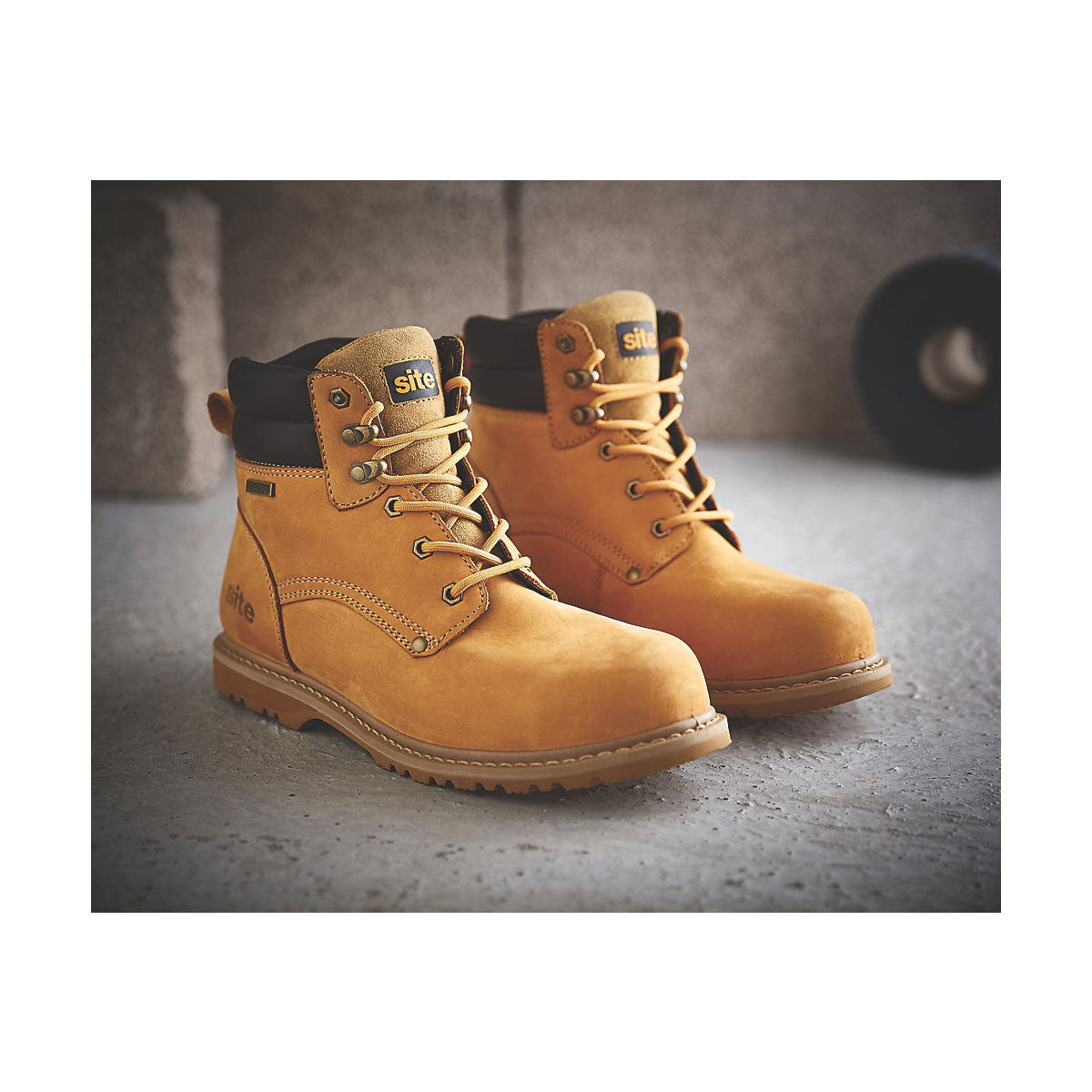 Site Safety Boots Mens Wide Fit Tan Leather Waterproof Shoes Steel Toe Size 11 - Image 2