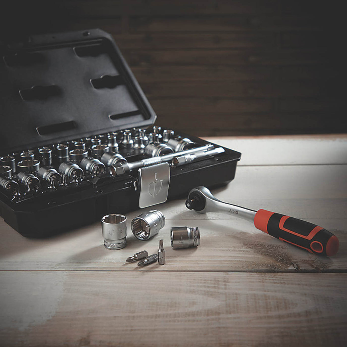 Magnusson 3/8" Drive Socket Set Ratchet Mixed Standard Soft-Grip Carry Case - Image 2