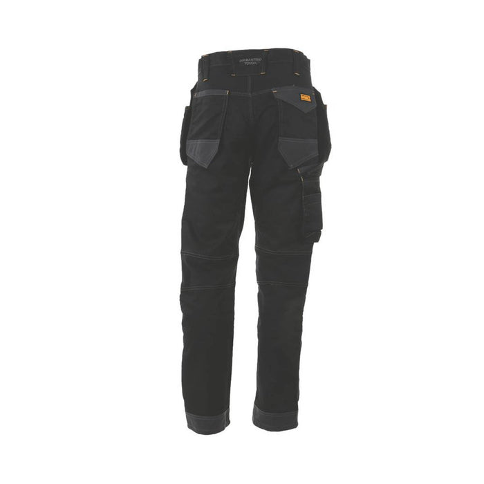 DeWalt Work Trousers Mens Regular Fit Black Grey Stretch Multi Pockets 38"W 33"L - Image 2