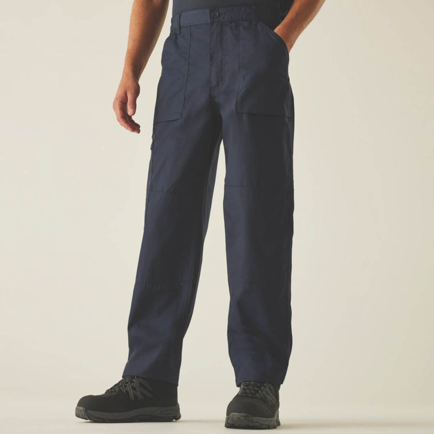 Regatta Mens Work Trousers Navy New Action Comfort Durable 42" W 31" L - Image 2