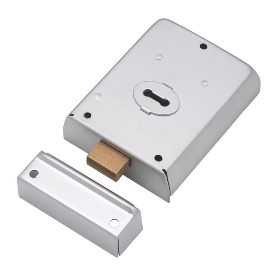 Smith & Locke Rim Deadlock Internal Satin Nickel Traditional 105mm x 81mm - Image 1