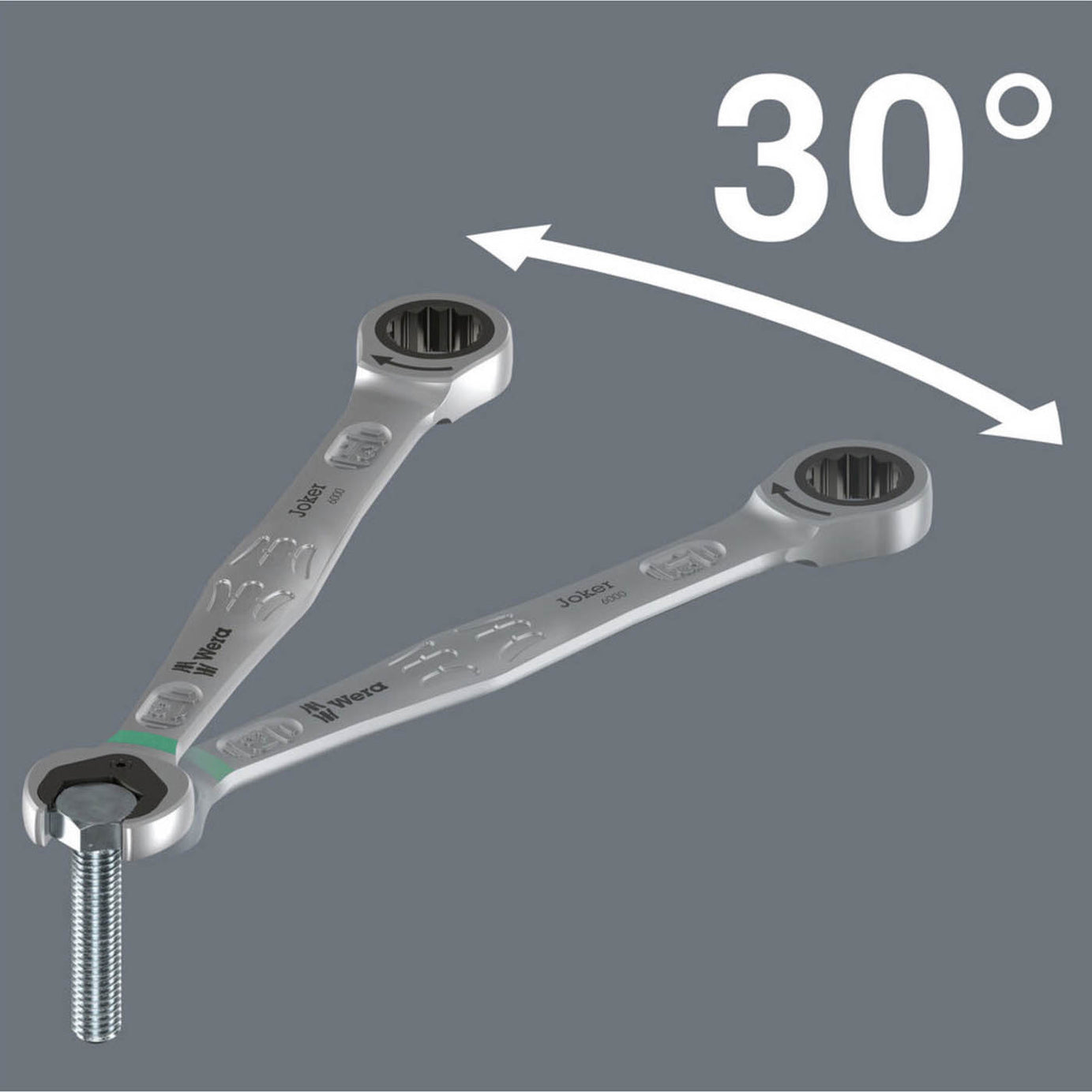 Wera Ratcheting Combination Wrench 6000 Joker Chrome Molybdenum Steel 9/16" - Image 6
