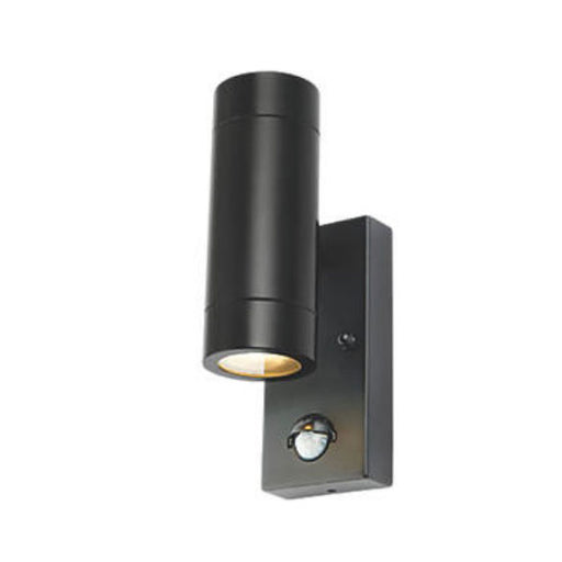 Outdoor Wall Light Up Down With PIR Sensor Black Stainless Steel Modern 35W - Image 1