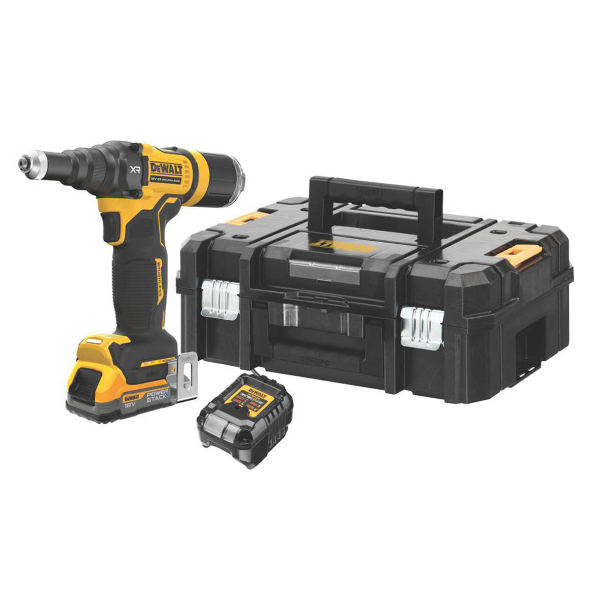 DEWALT Riveter Cordless DCF403E1T-GB Brushless 18V 1 x 1.7Ah Li-Ion PowerStack - Image 1