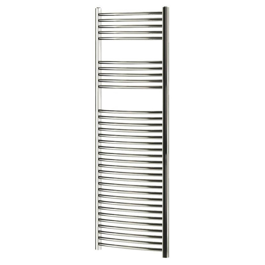 Blyss Curved Bathroom Towel Radiator Silver Chrome Mild Steel 1600 x 600mm 554W - Image 1