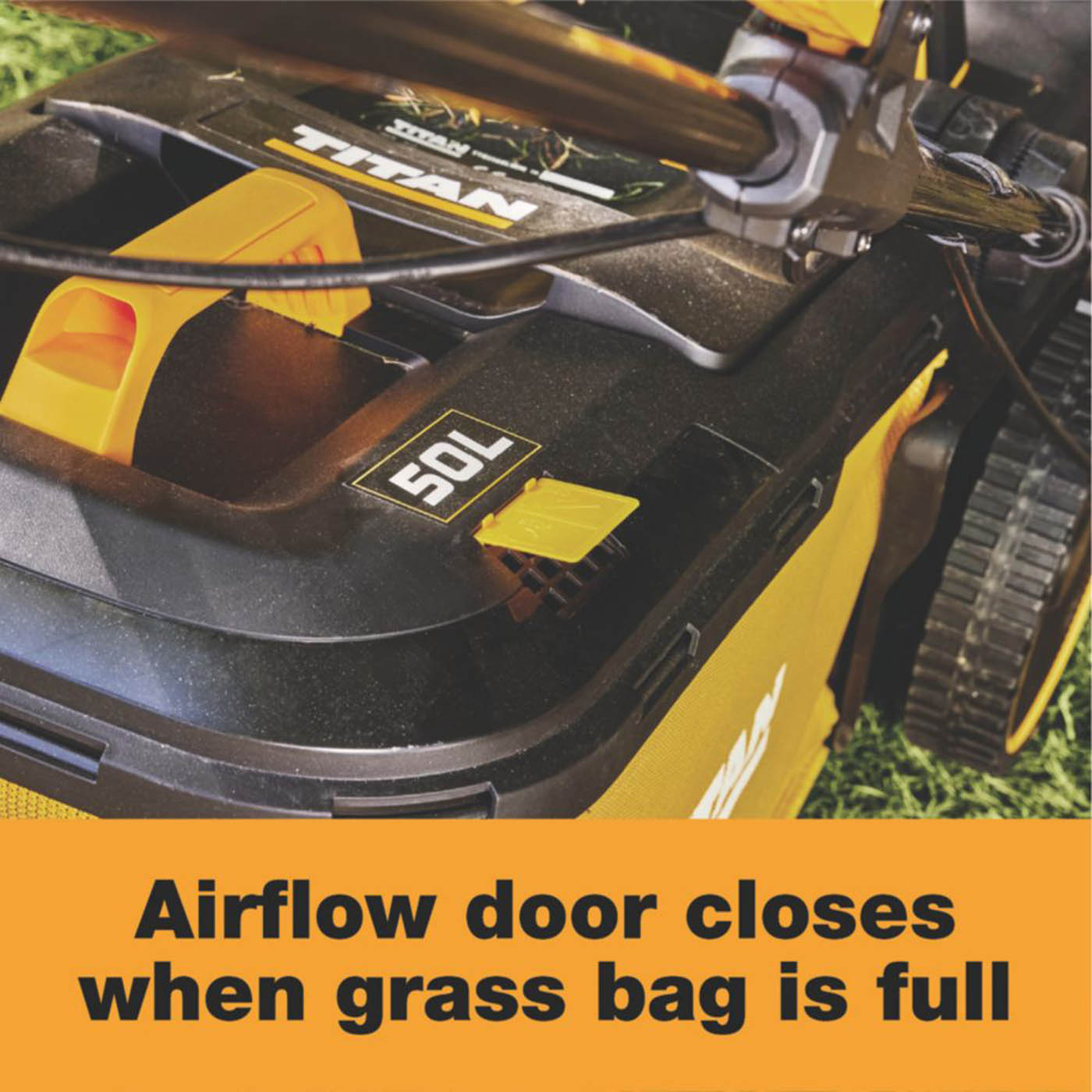 Titan Lawn Mower 230V 1800W 43cm 50Ltr Grass Bag 6 Cutting Heights - Image 4